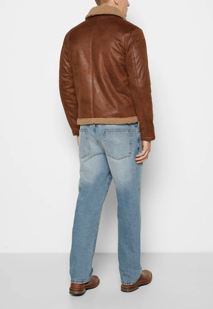 Jacheta Jack And Jones Faux Leather Brown - kurtmann