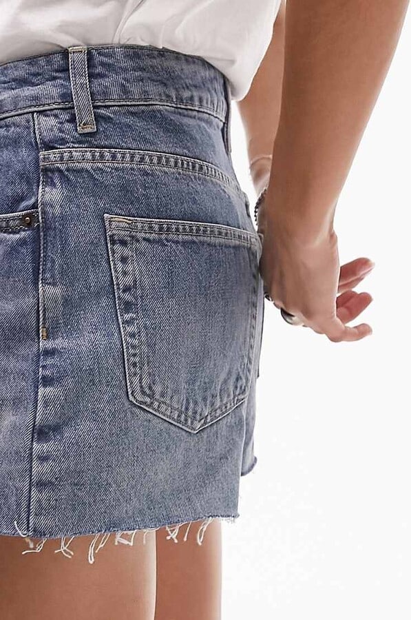 Pantaloni Scurti TopShop Premium Mom Blue - kurtmann